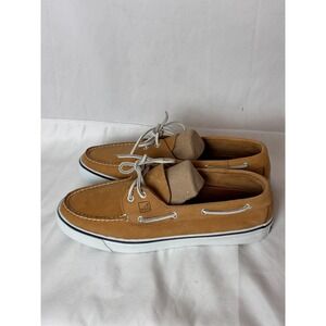 NEW Sperry Top Sider Boat Dock Shoes Women's Size 10M Tan Leather White 2 hole